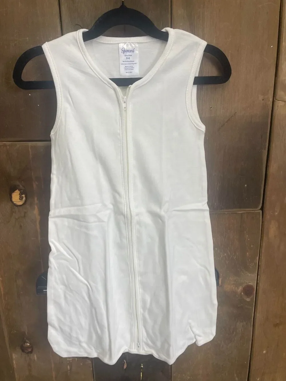 Spencer's Baby Sleep Sack, White, Size 0-6 Months